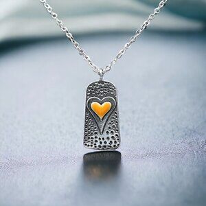 Silver Heart Necklace 18" | Minimalist Pendant